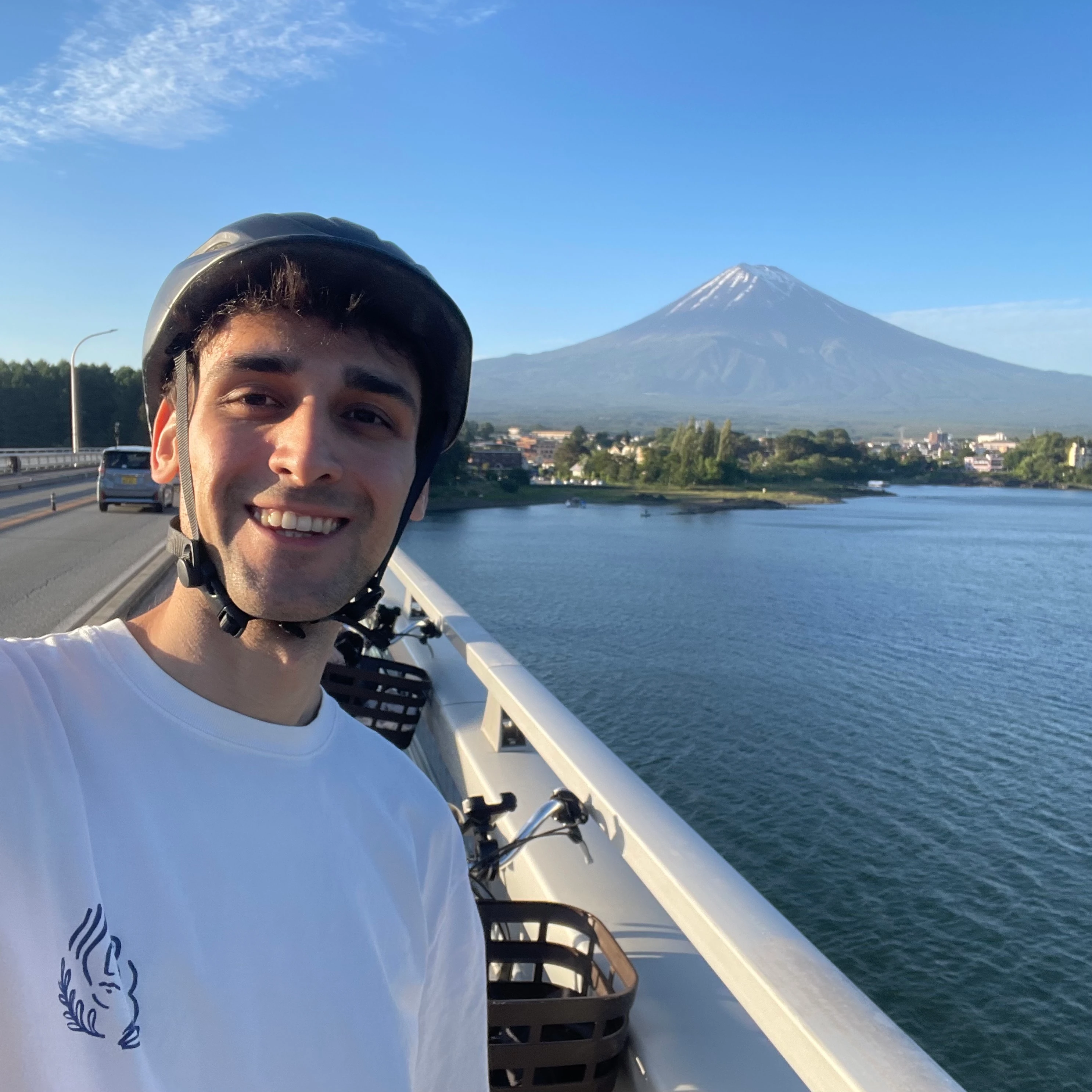 Photograph of Robert at Mount Fuji, Fujikawaguchiko, Yamanashi, Japan, June 2026.